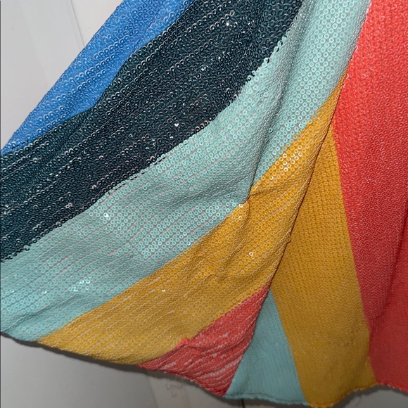 Olivia Rubin Maddie Sequin Rainbow Midi Dress 4 - Picture 9 of 9